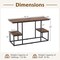 Costway Rustic TV Console Table for 50" TVs Industrial Sofa Table with Open Storage Shelves Rustic Brown